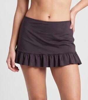 Wave Zone Size 14 Black Swim Skort Ruffle Cinch Side Seam